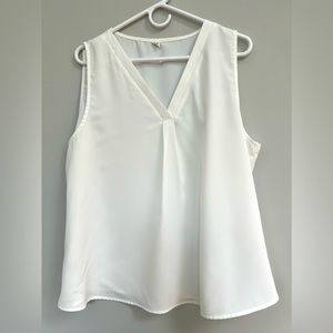 Basic White Shell Sleeveless Shirt XL
